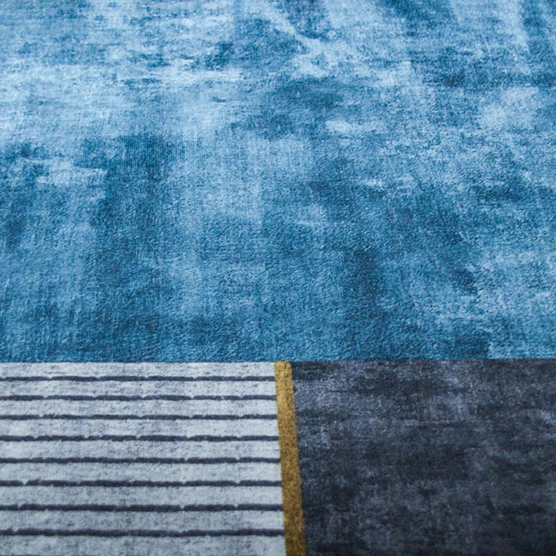 Stylish Grey Color-Blocked Carpet Polyester Modern Rug Non-Slip Area Rug for Living Room