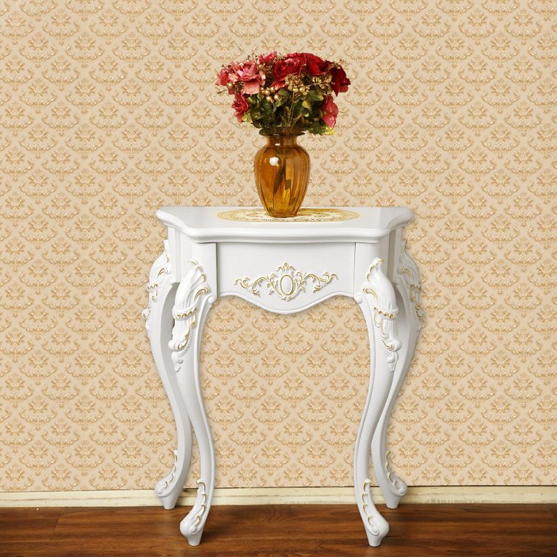 Victorian Hall Console Table Free Form Wood End Table with Legs
