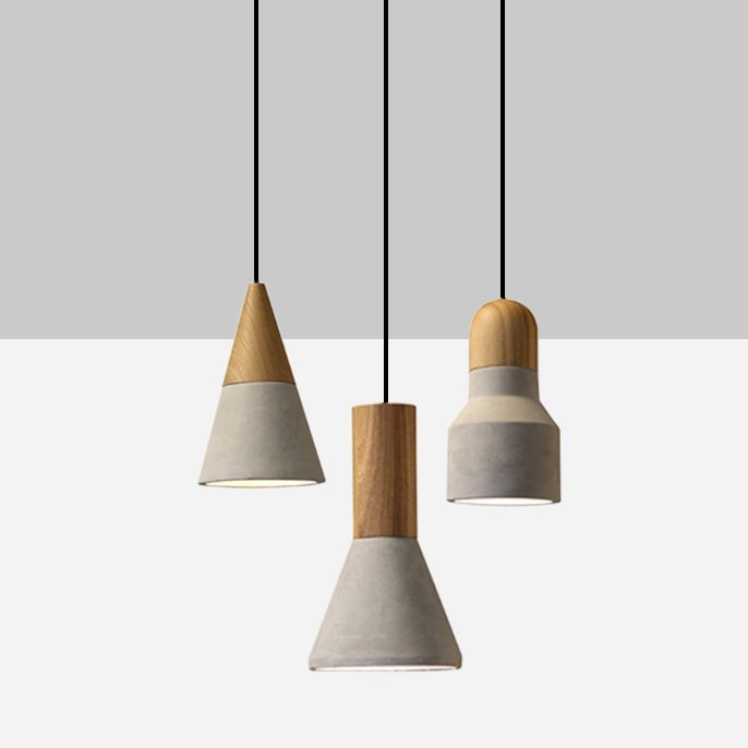 Grey Cement Pendant Light Modernist Suspension Pendant for Bedroom Foyer