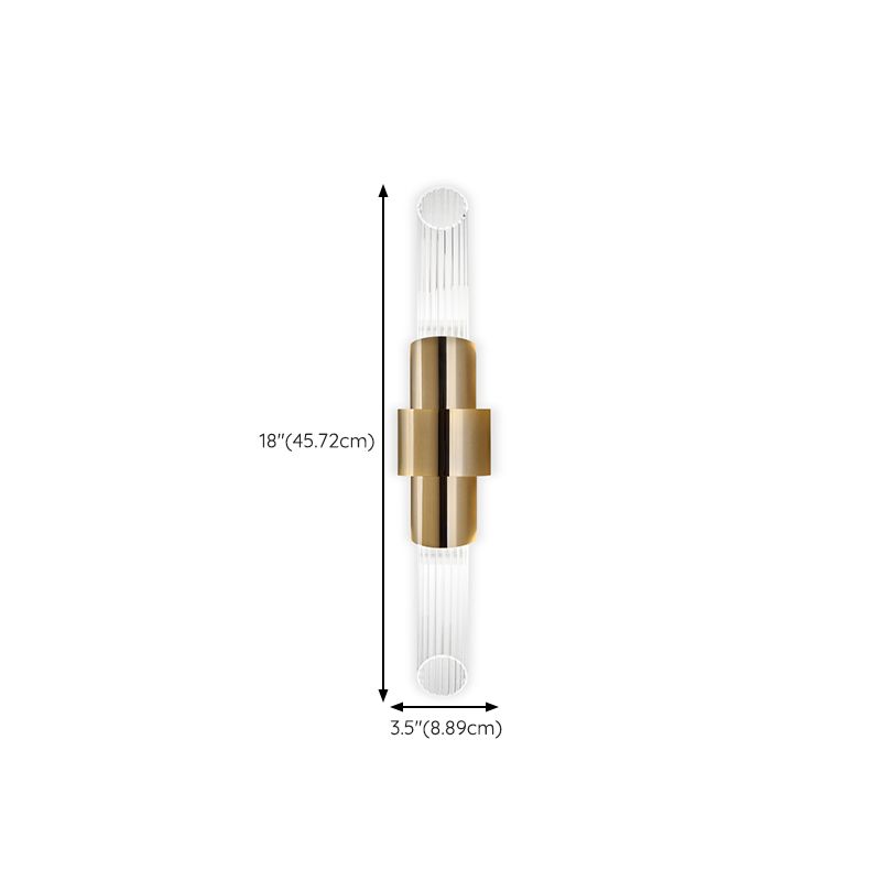 American Style Cylinder Shape Vanity Light with Glass Shade for Shower Room