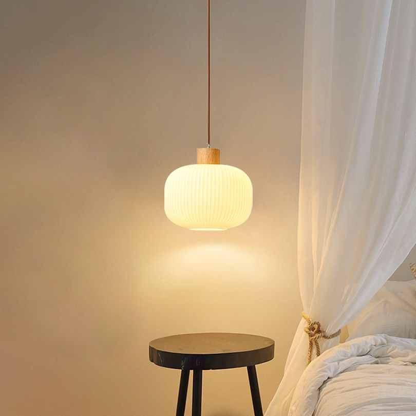 Hanging Light Fixture Modern 1-Light Suspension Pendant Lamp with Glass Shade for Restaurant