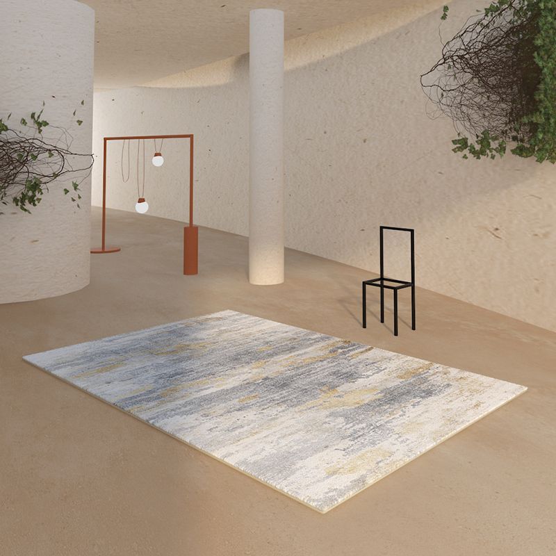 Grey Modern Rug Blending Graphic Rug Non-Slip Backing Rug for Drawing Room