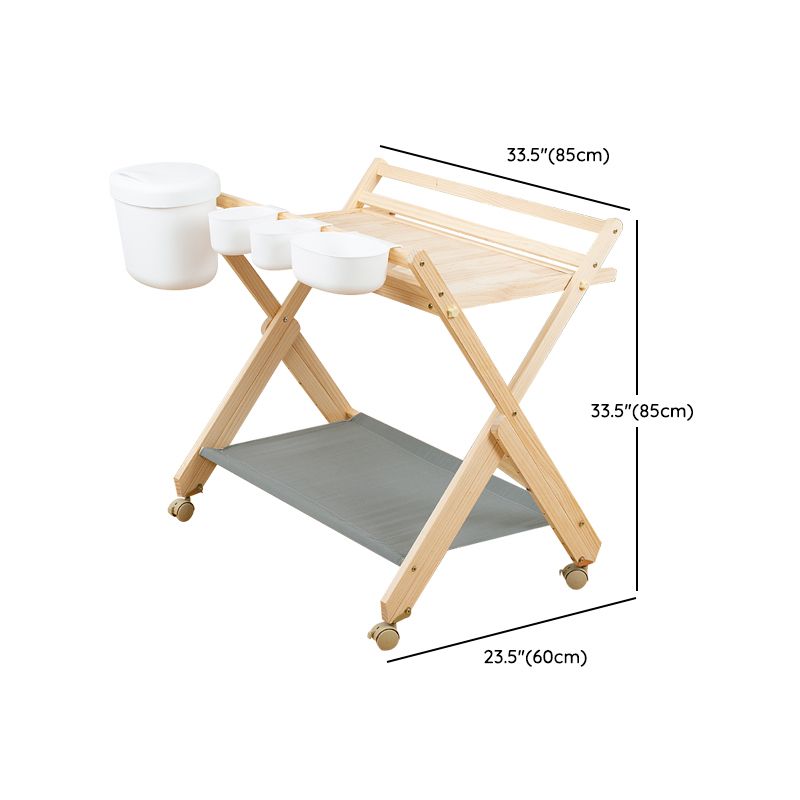 Modern Wooden Baby Changing Table Safety Rails Changing Table with Shelf