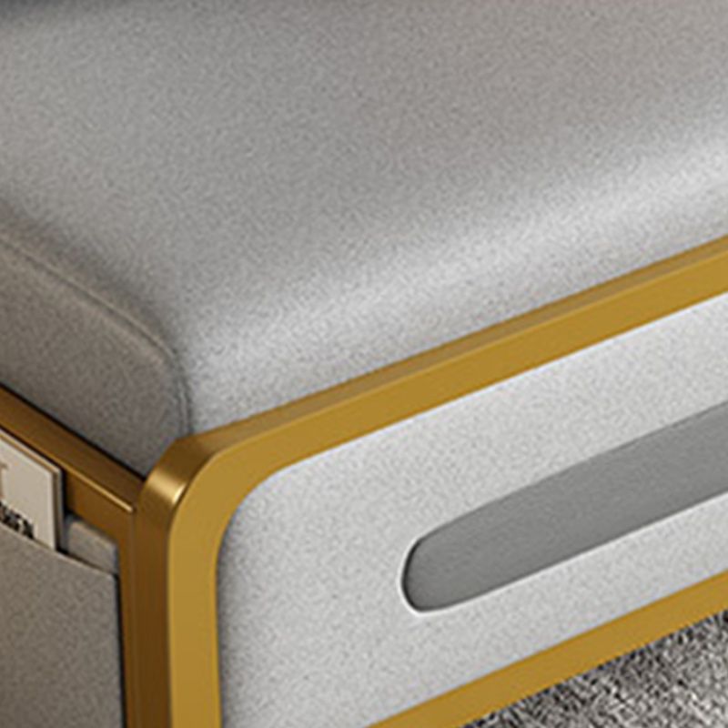 Faux Leather Armless Sofa Bed Glam Styled Gray Upholstered Sleeper