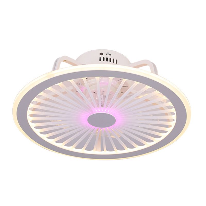 Runde Wohnzimmer Deckenlüftungslampe Metallic Moderne LED Semi Flush Leuchte
