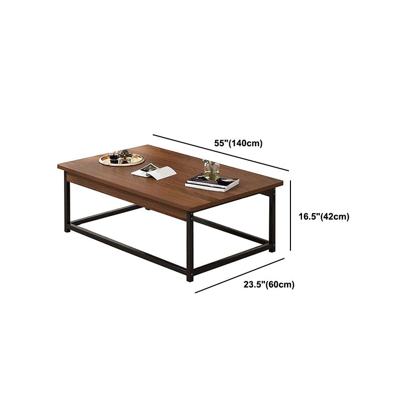 Frame Base Rectangular Modern Style Wood Table Metal Bottom Frame Coffee Table
