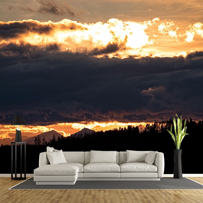 Sky Landscapes Mural Wallpaper Mildew Resistant for Living Room Decoration