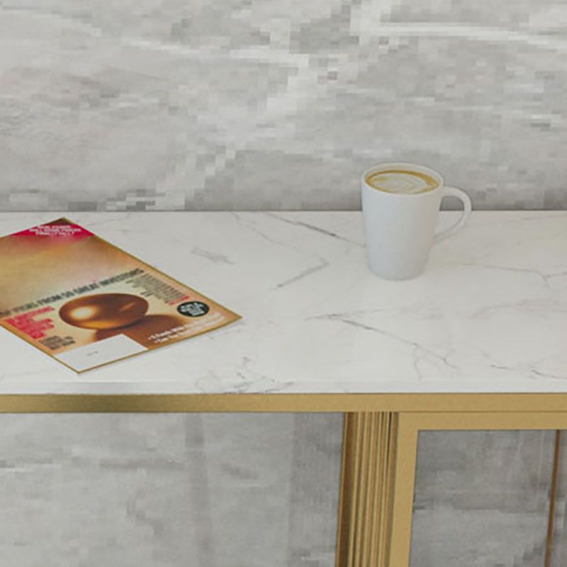 Glam Style Rectangle Counter Table Marble Top 42-inch Height Table for Dining Room