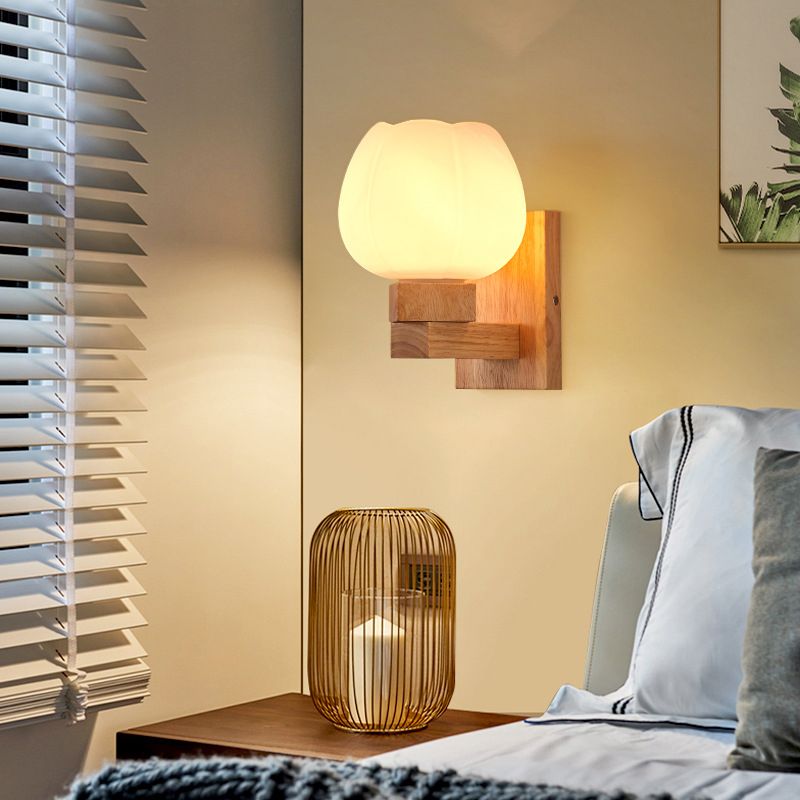 Einzigartige Schatten Wandbeleuchtung moderner Glas 1 Lichter Leuchten Lampe mit Lampenschirm