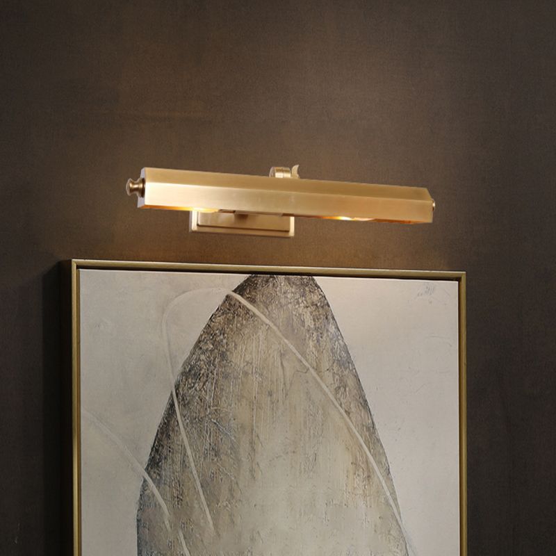 Geometric Shape Metal Vanity Light Modern Style 2 Lights Vanity Light Fixture in Brass