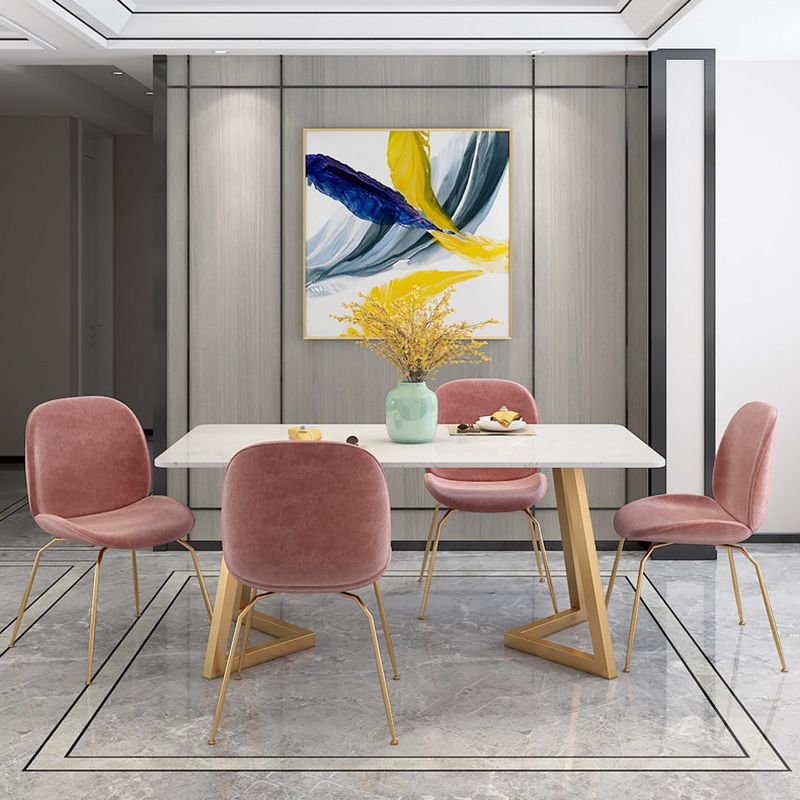 Mesa de comedor rectangular de lujo tradicional, muebles de mármol para el hogar