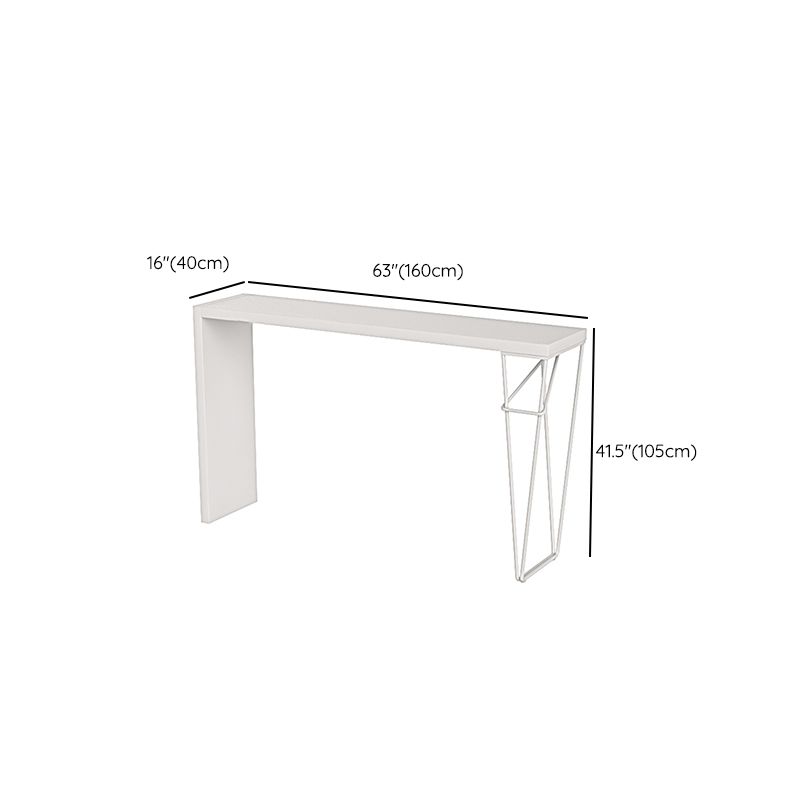 Modern White Bistro Bar Table Rectangle Solid Wood Bar Table for Home