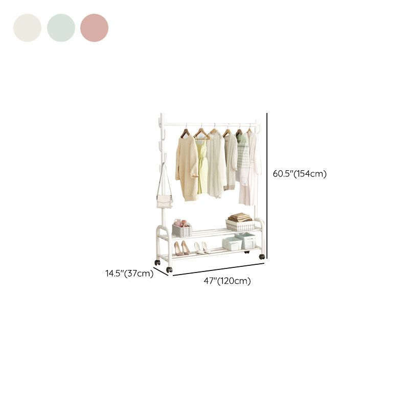 Contemporary Coat Rack Free Standing Metal Coat Hanger with Storage Shelving