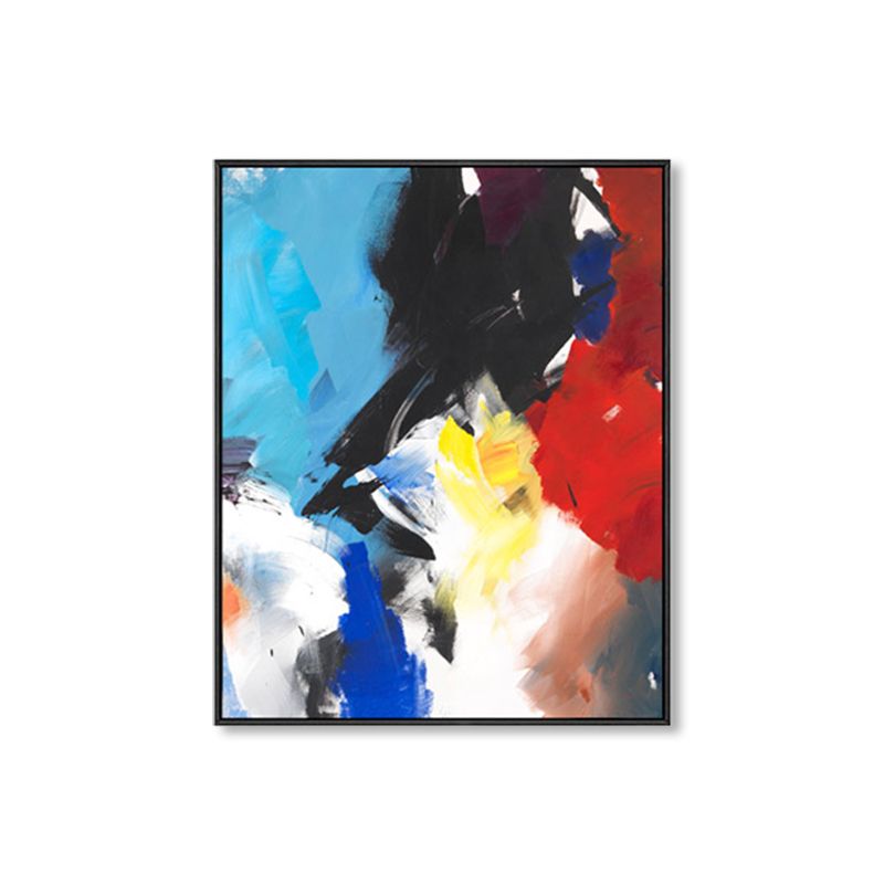 Lichte kleur penseelstreek muur decor abstracte moderne kunst getextureerde canvas print voor lobby