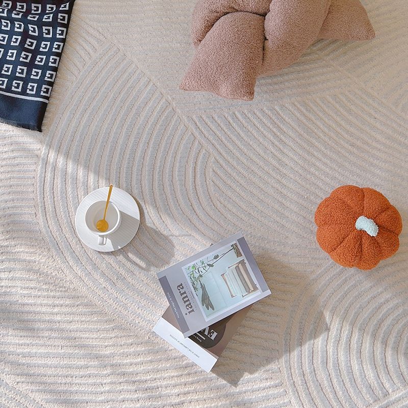 Modern Living Room Area Carpet Grey Solid Color Area Rug Polyester Non-Slip Backing Rug