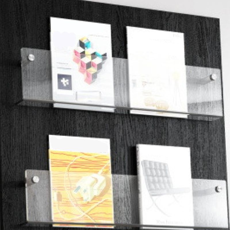 Modern Closed Back Bookshelf Acrylic Bookcase for Study Room with Shelves