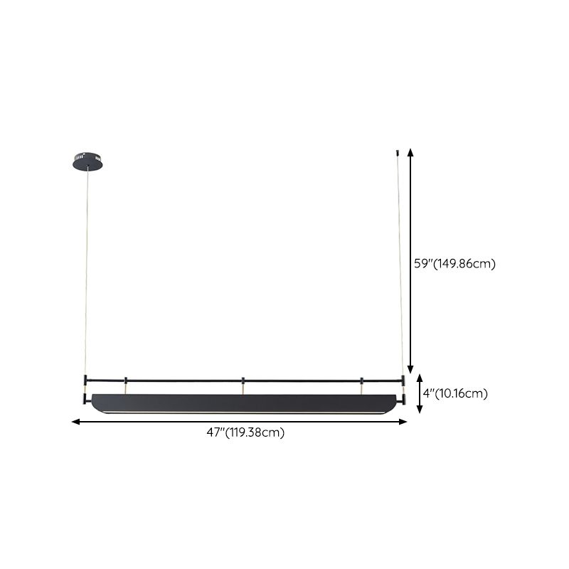 Industrial Style Iron Hanging Lamp Rectangle Shape Island Light Fixture for Dining Table