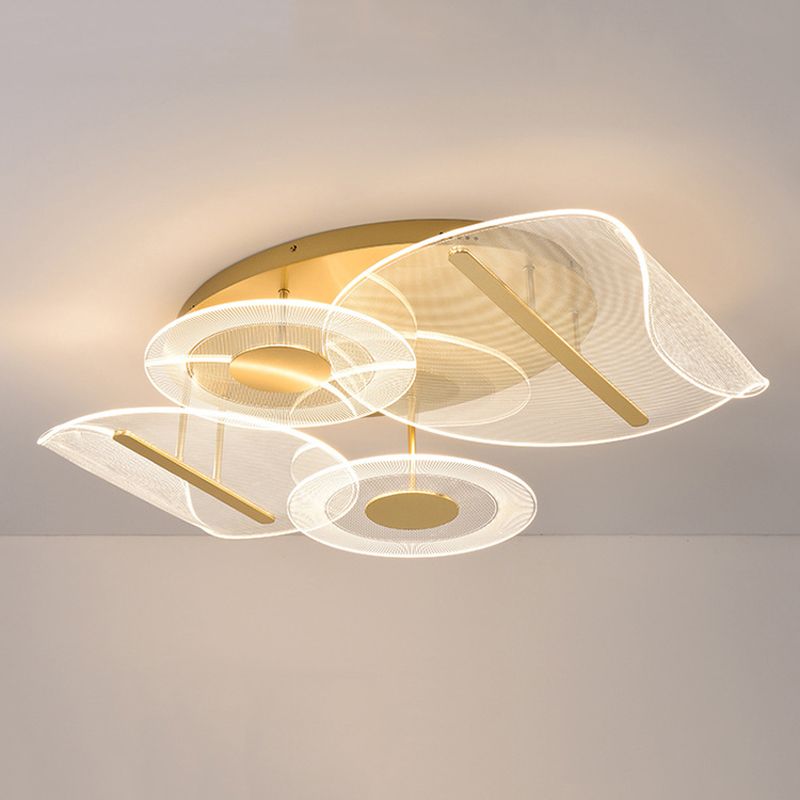 Geometric Semi Flush Mount Contemporary Acrylic Flush Ceiling Light Fixture