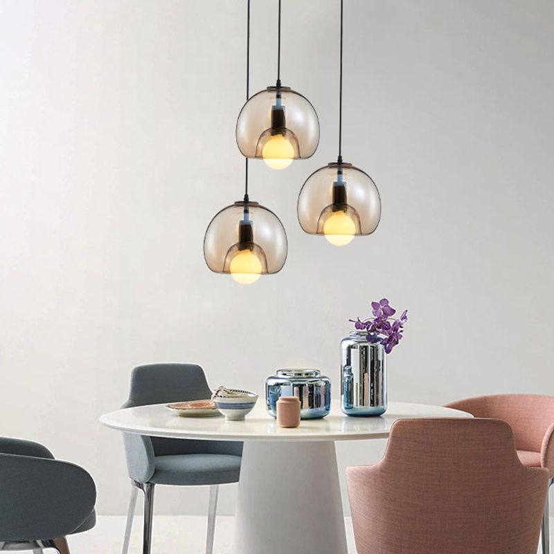 1 éclairage de verre de style moderne suspendu léger pour le salon