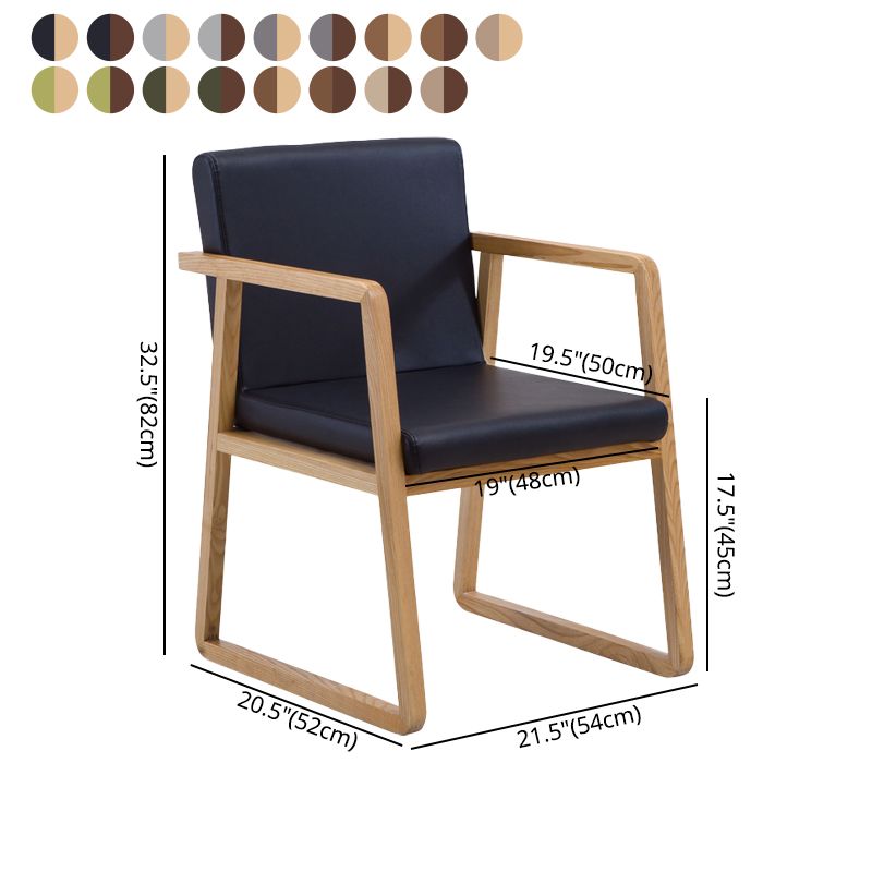 Silla lateral de comedor de madera tradicional, silla de comedor con respaldo sólido para el hogar con brazo