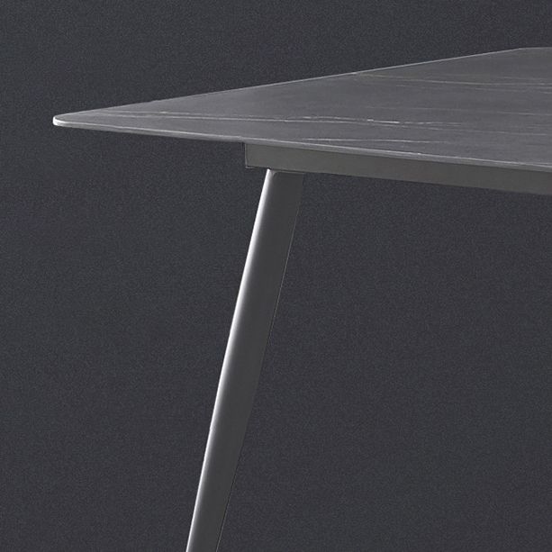 Sintered Stone Dining Table Industrial Style 4 Legs Carbon Steel Base Rectangle Table for Home