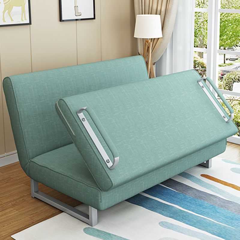 Contemporary Convertible Armless Bed Sofa Couch with Pillows