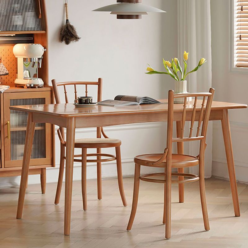 Modern Slat Back Side Chair Solid Wood Indoor Dining Chair for Living Room
