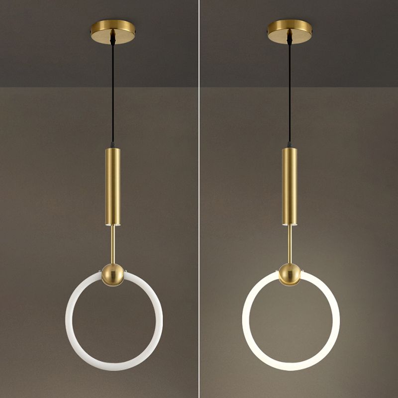 Gouden ronde vorm hanglamp moderne minimalistische ledhanglamp voor woonkamer