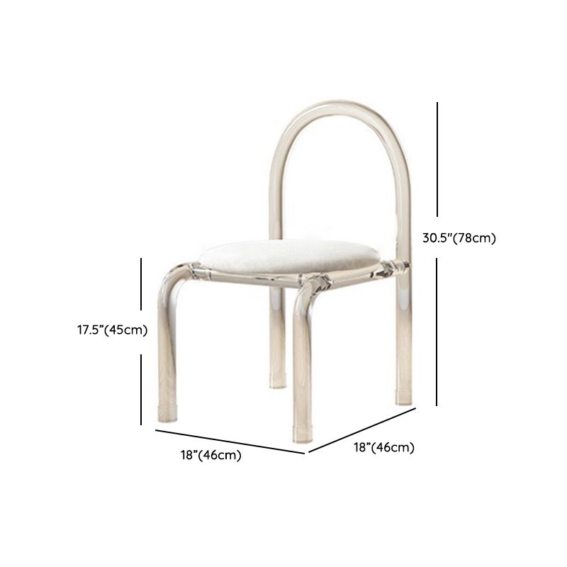 Glam Dining Table Set with Acrylic Base 1/5/7 Pcs Dinette Set with White Chairs