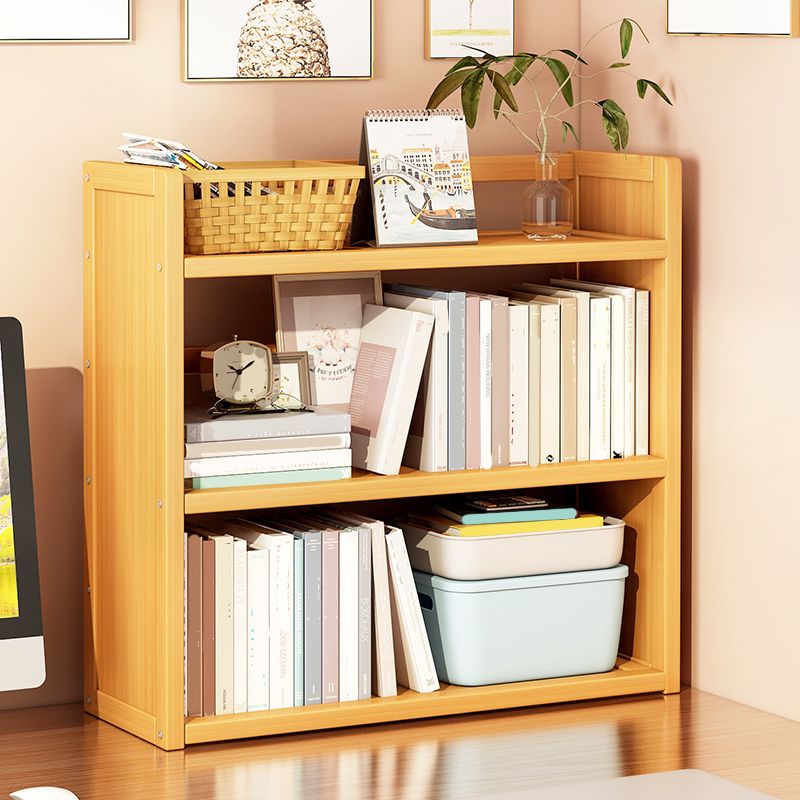 Modern Open Back Bookshelf Standard Bamboo Bookcase for Home Office