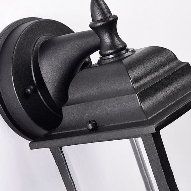 Glasschattierte Wandleuchte Lampe Industriestil Außenleuchte in Schwarz