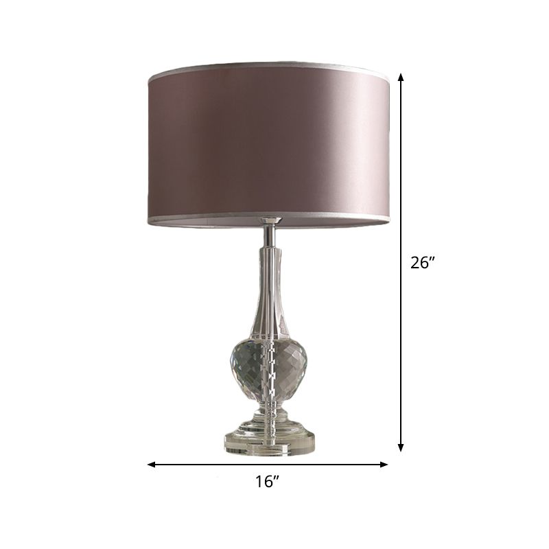 Urn Shape Reading Light Modernism Hand-Cut Crystal 1 Head Nightstand Lamp in Brown