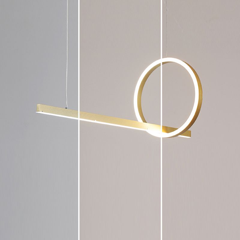 Modern Metal Island Light Geometric LED Island Pendant for Dining Room