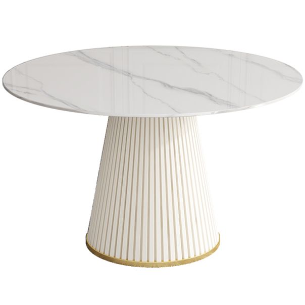 Mesa de comedor de piedra redonda muebles casuales de pedestal de lujo tradicional