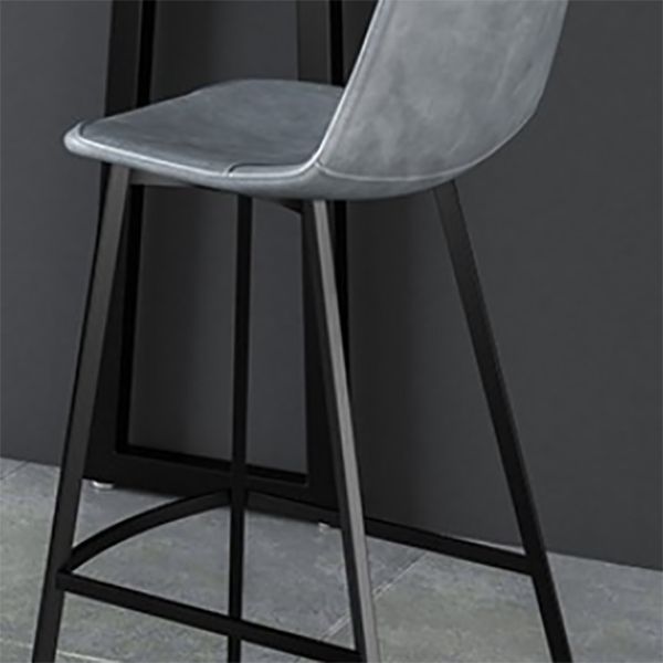 Modern Style Low Back Bar-stool Pu Leather Counter Bar Stool with Metal Legs for Home