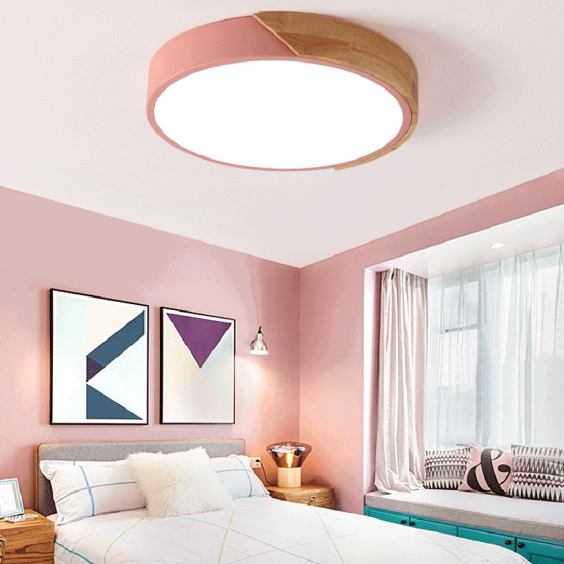 1-Light Round Flush Mount Light Modern Style Acrylic Flush Mount Lighting Fixtures