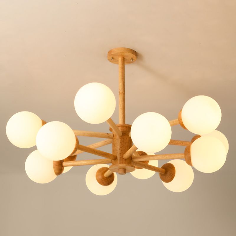 Sfera moderna Sfera lampadario lampadario Lampade a sospensione in legno Luci a sospensione per soggiorno