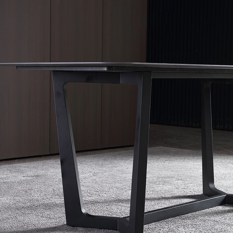 Industrial Rectangle Furniture Trestle Base Dining Site Table for Dining Room