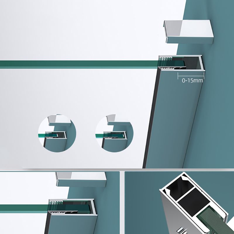 Tempered Glass Transparent Alcove Shower Enclosure with Header