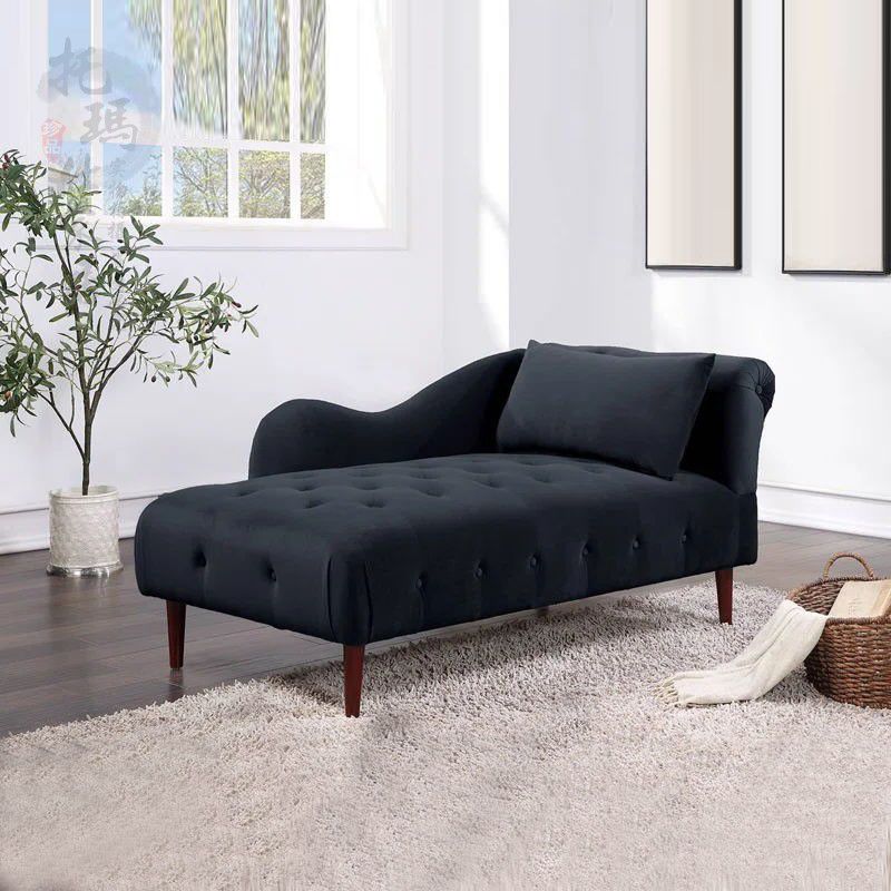 Traditional One Armed Chaise Flared Arms with Legs for Living Room