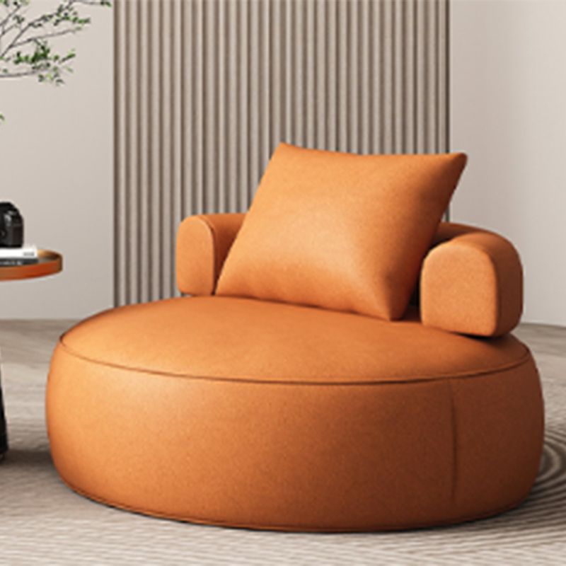 Faux Leather Slipper Chair Armless  Chair with Pillow for Living Room
