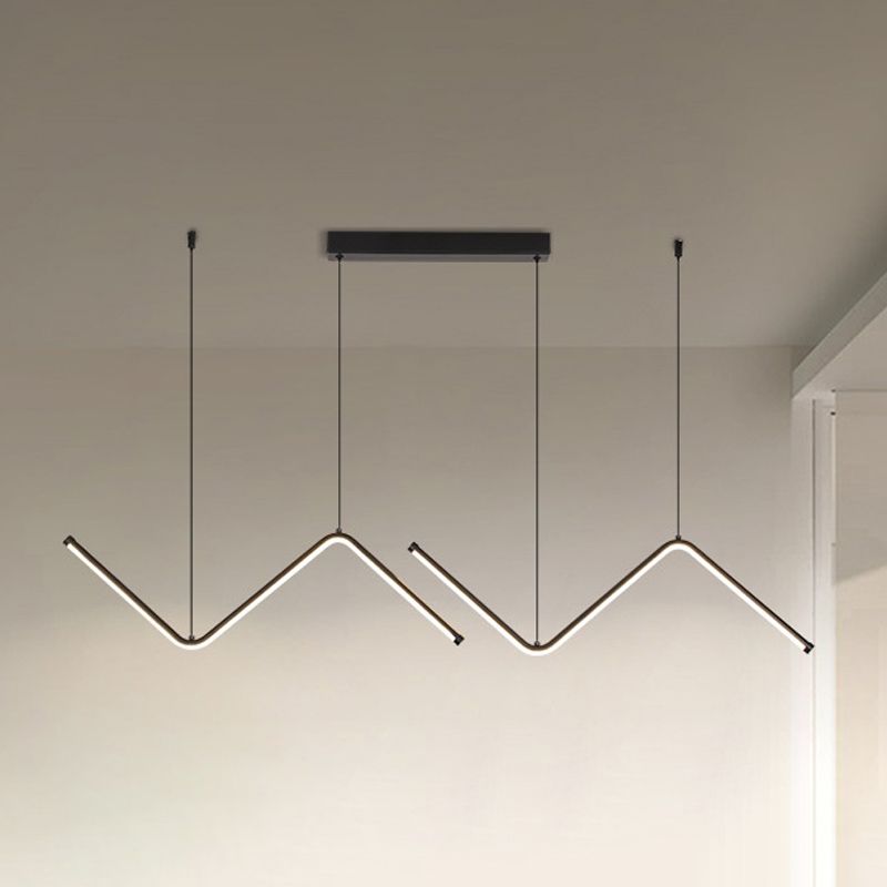 Metal Linear Hanging Lamp Kit Simplicity Hanging Island Lights for Dining Room