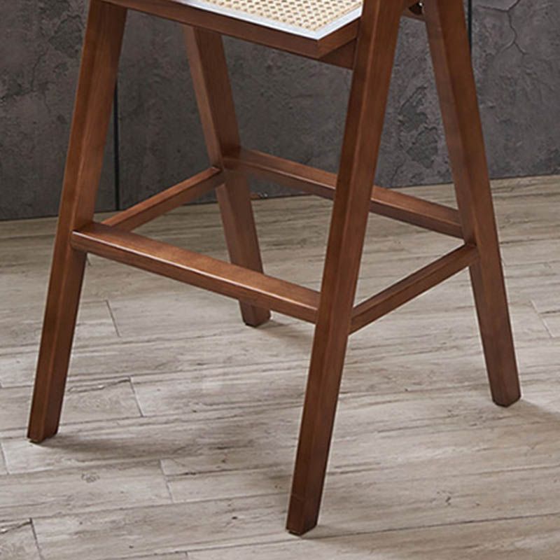 Contemporary 43.3-inch Armed Bar Stools with Solid Wood Base