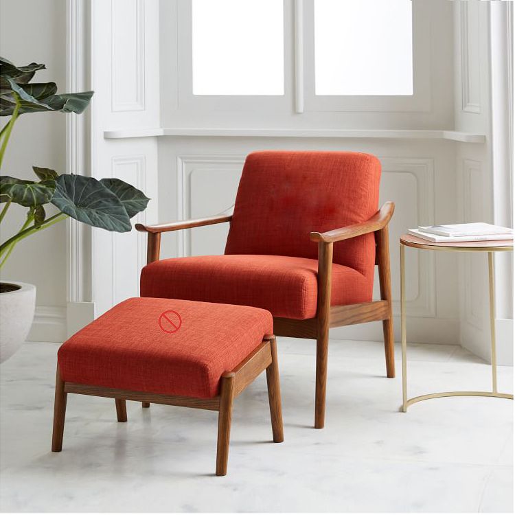 Arms Included Accent Arm Chair Solid Wood Frame Chair, 28.74" Wide