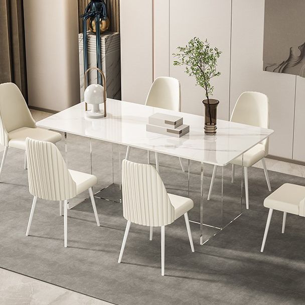 Acrylic and Slate Table Industrial Style Simple Home Rectangular Dining Table