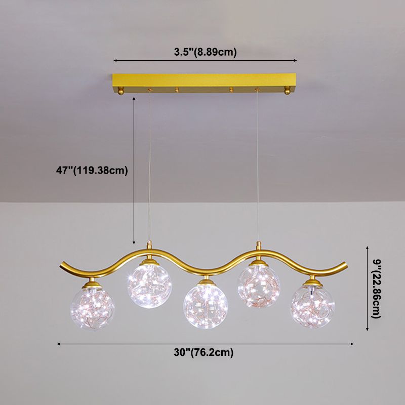 Modern Lighting Chandelier Globe Pendant Light 5 Light Metal Island Lights