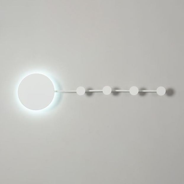 27.5"/39" Wide Black/White Round LED Wall Lamp Simplicity LED Acrylic Sconce Light Fixture in Warm/White Light with Hangers