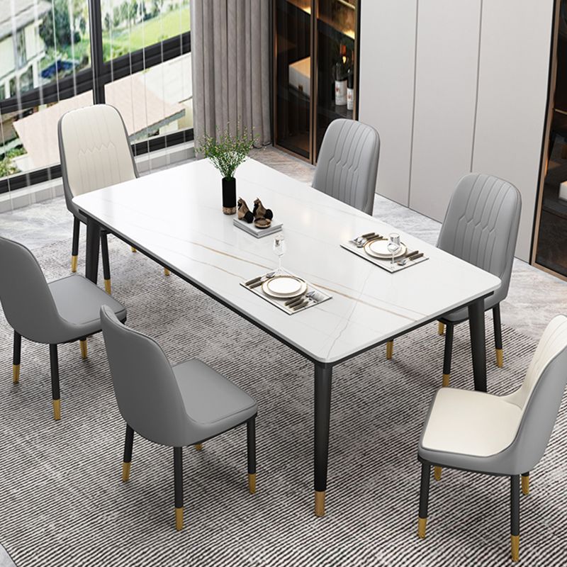 Moderne gesinterde stenen tafel, rechthoekige keukeneettafel met 4 poten