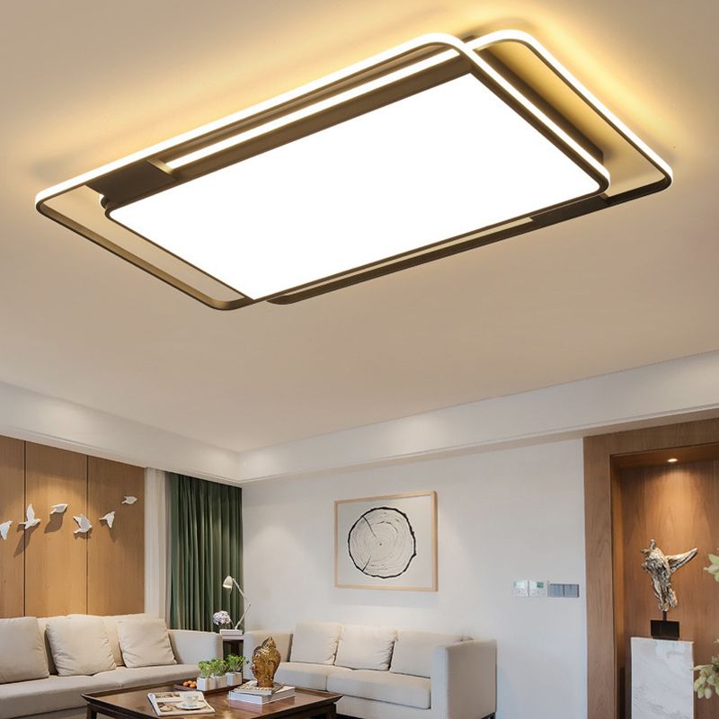 Geometric Flush Mount Contemporary Metal Flush Ceiling Light Fixture in Black