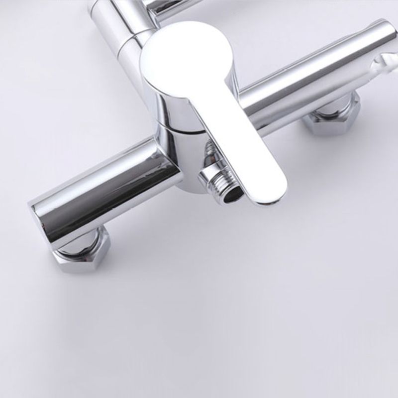 Wall Mounted Metal Tub Filler Low Arc Waterfall Bathroom Faucet with Hose